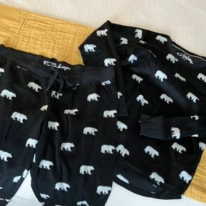 PJ Salvage polar bear brushed fleece pajama set, XL
